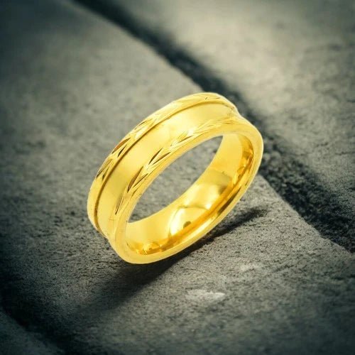 Ατσάλινο δαχτυλίδι επιχρυσωμένο (R3038) - charmy.gr