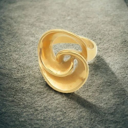 Ατσάλινο δαχτυλίδι επιχρυσωμένο (R3086) - charmy.gr