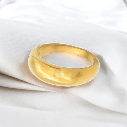 Ατσάλινο δαχτυλίδι επιχρυσωμένο (R3101) - charmy.gr