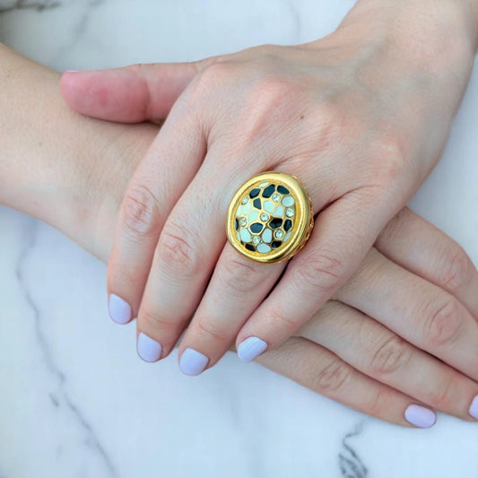 Ατσάλινο δαχτυλίδι επιχρυσωμένο (R3116) - charmy.gr