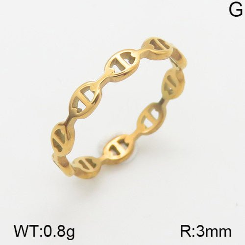 Ατσάλινο δαχτυλίδι με γεωμετρικό σχέδιο (R3097) - charmy.gr