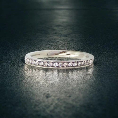 Ατσάλινο δαχτυλίδι ολόβερο ασημί (R3110) - charmy.gr