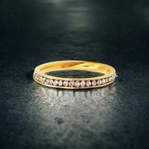 Ατσάλινο δαχτυλίδι ολόβερο επιχρυσωμένο (R3109) - charmy.gr