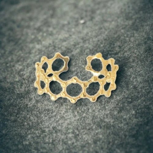 Ατσάλινο δαχτυλίδι ρυθμιζόμενο επιχρυσωμένο (R3088) - charmy.gr