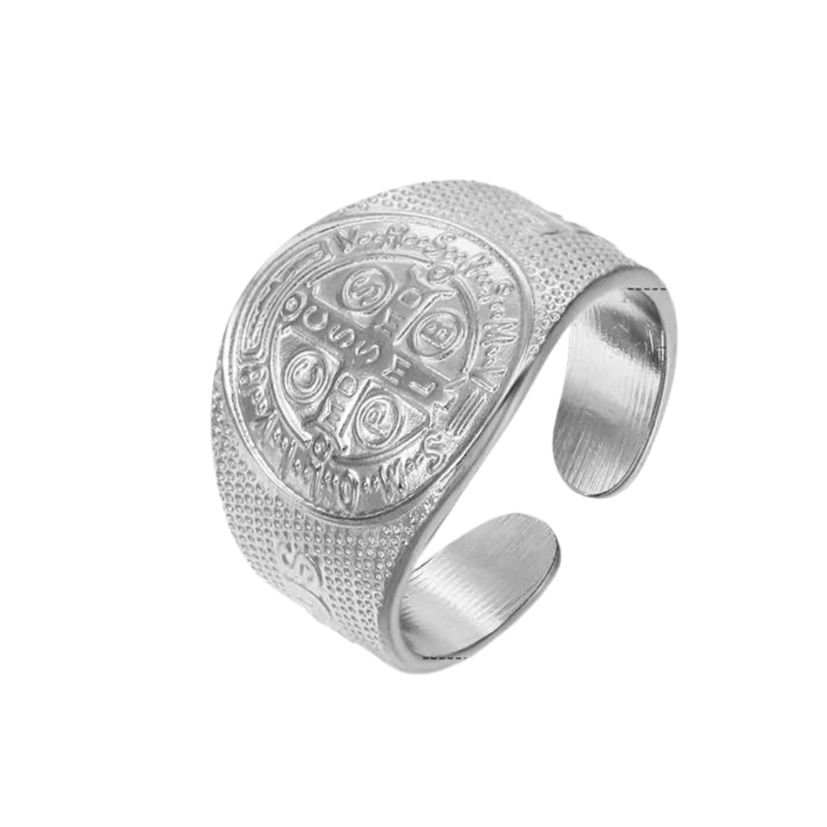 Ατσάλινο δαχτυλίδι χρώμα ασημί one size (R1379) - charmy.gr