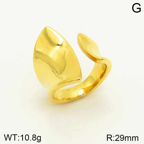 Ατσάλινο Δαχτυλίδι – Χρυσό Abstract Design (R3127) - charmy.gr