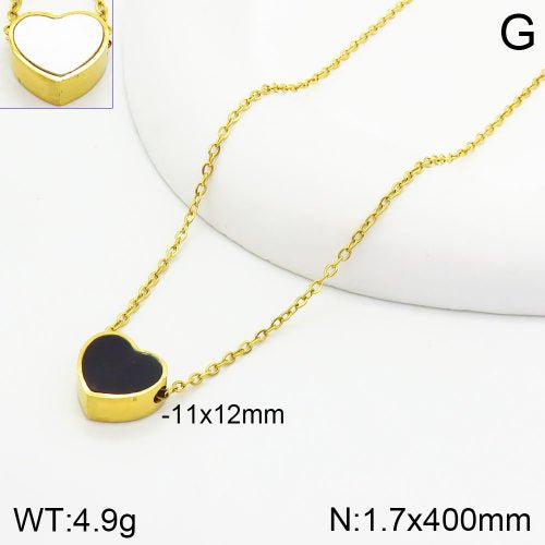 Ατσάλινο κολιέ καρδιά 18k (N3014) - charmy.gr