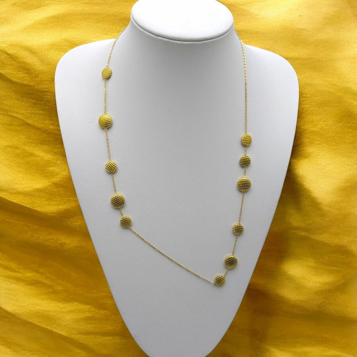 Ατσάλινο κολιέ μακρύ 70cm επιχρυσωμένο (N3055) - charmy.gr