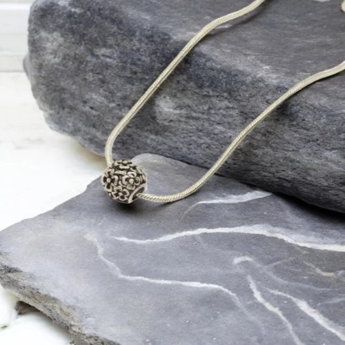 Ατσάλινο Κολιέ με Διακοσμητική Χάντρα (N3200) - charmy.gr