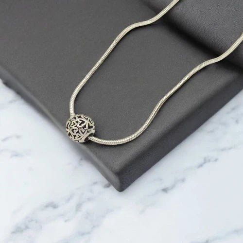 Ατσάλινο Κολιέ με Διακοσμητική Χάντρα (N3201) - charmy.gr