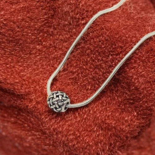 Ατσάλινο Κολιέ με Χάντρα σε Πλέξη (N3207) - charmy.gr