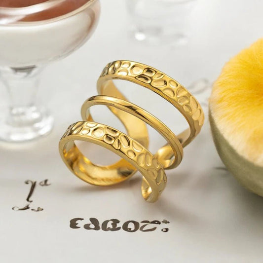 Ατσάλινο ρυθμιζόμενο δαχτυλίδι πολύσειρο (R1414) - charmy.gr