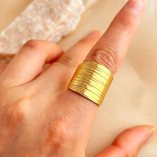 Ατσάλινο ρυθμιζόμενο δαχτυλίδι (R1415) - charmy.gr