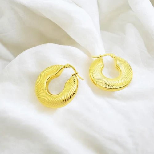 Ατσάλινοι κρίκοι 3cm επιχρυσωμένοι (E3031) - charmy.gr