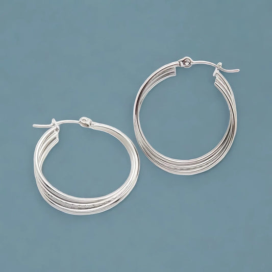 Ατσάλινοι Κρίκοι - Πολυεπίπεδος Σχεδιασμός 3.2cm (E3134) - charmy.gr