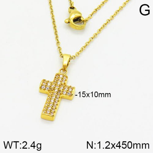 Ατσάλινος σταυρός επιχρυσωμένος 1.5cm με ζιργκόν (N3095) - charmy.gr