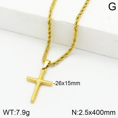 Ατσάλινος σταυρός επιχρυσωμένος 2.6cm (N3049) - charmy.gr