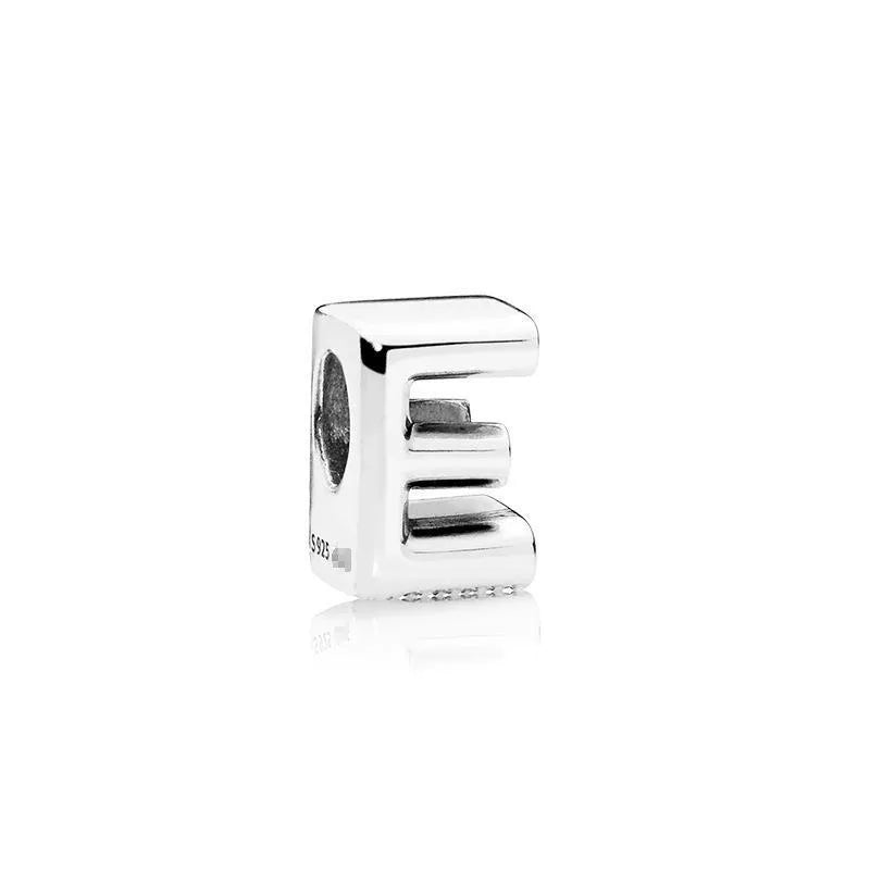 Charm από ασήμι 925 αρχικό γράμμα Ε (C1046) - charmy.gr
