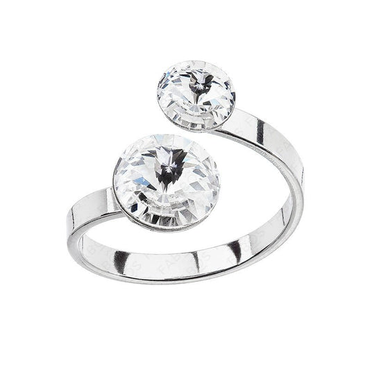 Δαχτυλίδι ρυθμιζόμενο από ορείχαλκο με τσέχικα κρύσταλλα (F1111) - charmy.gr