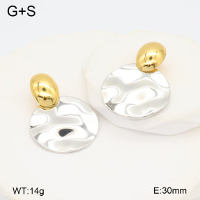 Σκουλαρίκια ατσάλι δίχρωμα σφυρήλατα 3cm (E3400)