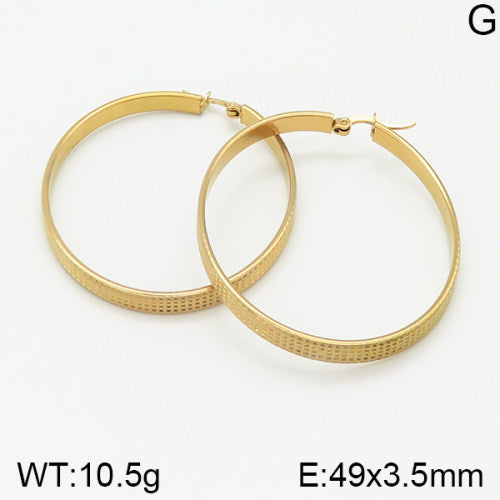 Σκουλαρίκια κρίκοι ατσάλι χρυσοί 4.9 cm (E3448)