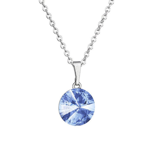 Κολιέ από ορείχαλκο με κρύσταλλα Swarovski® light sapphire (F1083) - charmy.gr