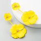 Κρεμαστά σκουλαρίκια λουλούδι χρώμα κίτρινο 8cm (E1448)