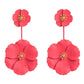 Κρεμαστά σκουλαρίκια λουλούδι χρώμα κόκκινο 8cm (E1449)