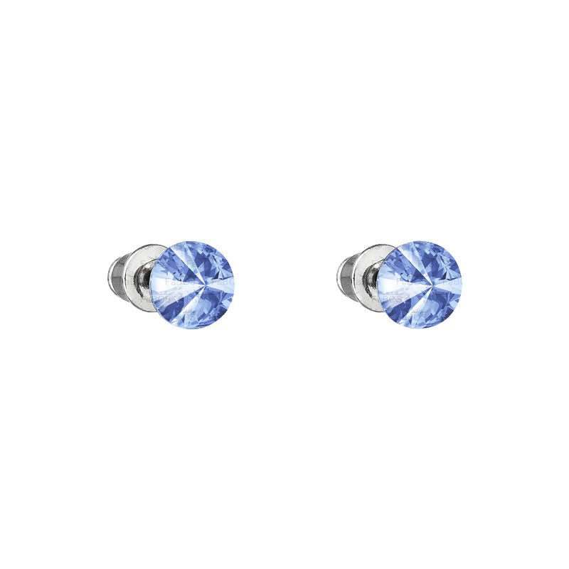 Σκουλαρίκια καρφωτά με κρύσταλλο swarovski 0.6cm ανοιχτό ζαφείρι (F1100) - charmy.gr