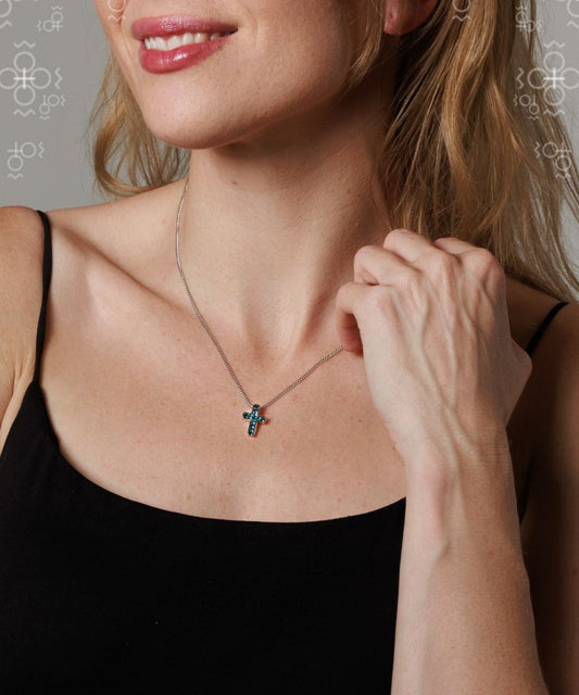 Σταυρός από ορείχαλκο 2cm με κρύσταλλα Swarovski (F1122) - charmy.gr