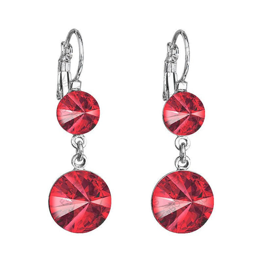 Χειροποίητα κρεμαστά σκουλαρίκια με κρύσταλλα swarovski 4cm (F1129) - charmy.gr