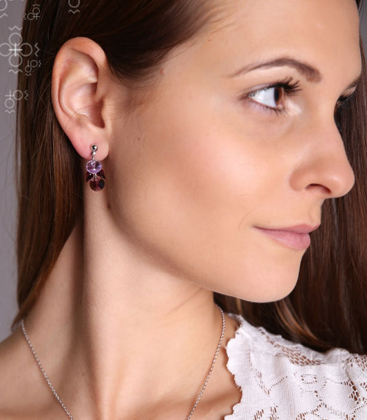 Χειροποίητα κρεμαστά σκουλαρίκια με κρύσταλλα Swarovski F1066