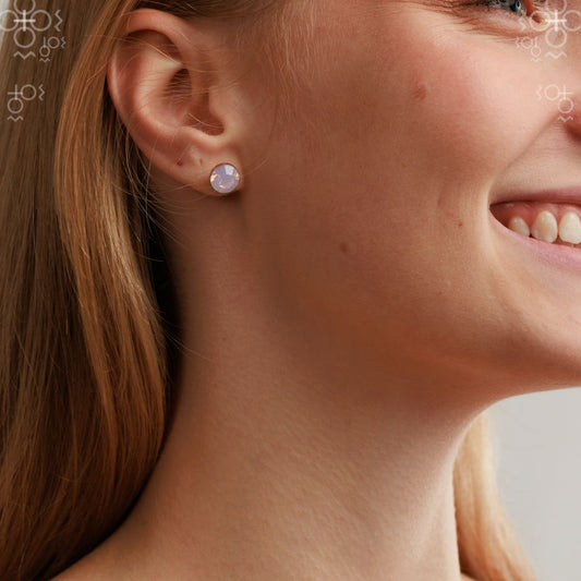 Χειροποίητα σκουλαρίκια καρφωτά με κρύσταλλο swarovski (F1039)