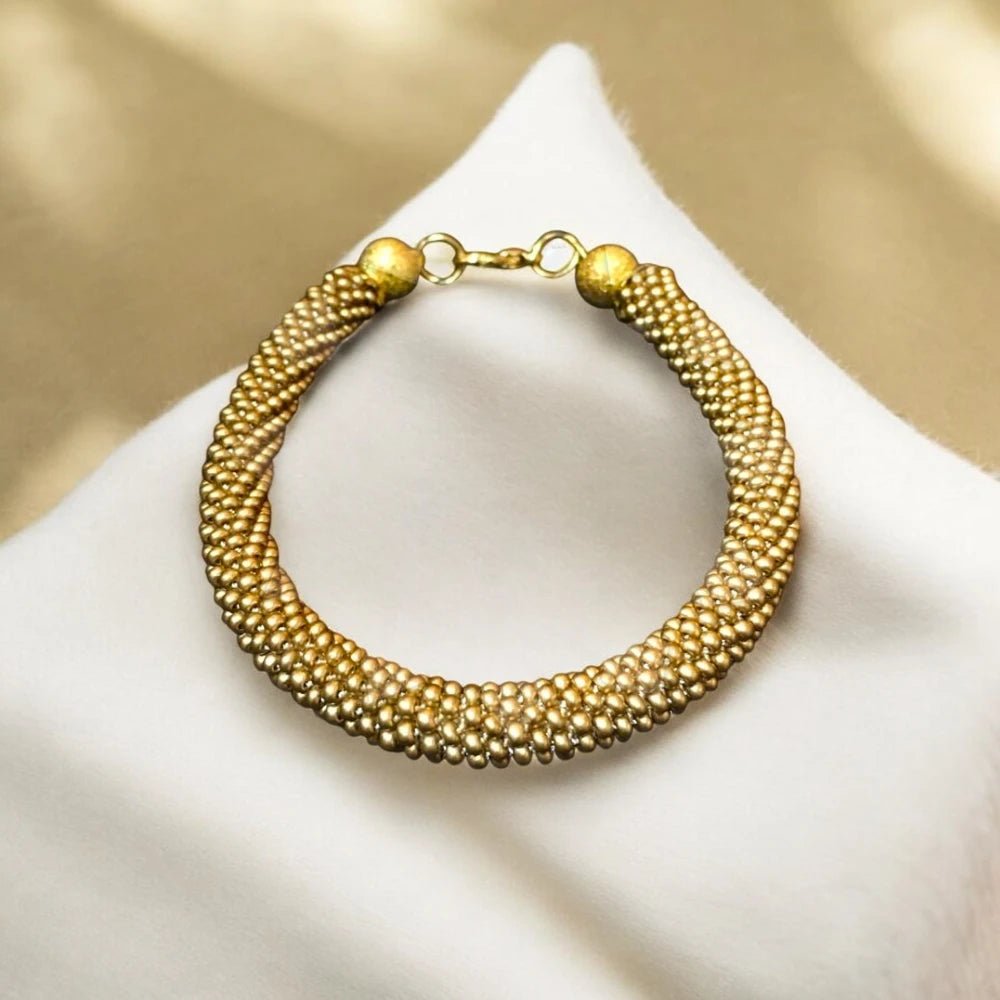 Χειροποίητο βραχιόλι από ορείχαλκο επιχρυσωμένο (B1135) - charmy.gr