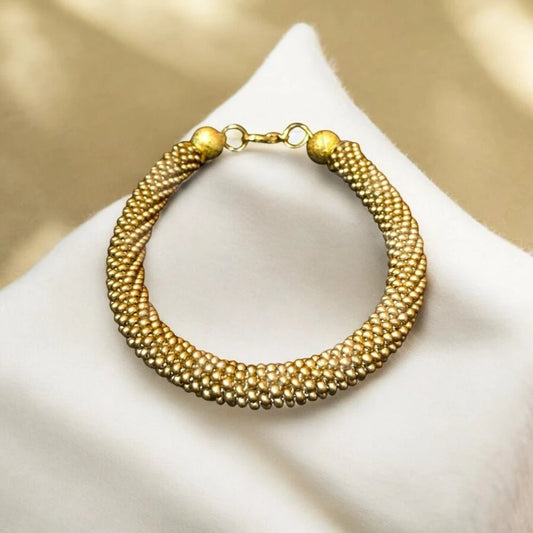 Χειροποίητο βραχιόλι από ορείχαλκο επιχρυσωμένο (B1135) - charmy.gr