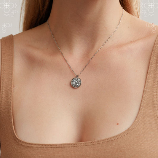 Χειροποίητο κολιέ με κρύσταλλα swarovski κυκλικό κρεμαστό (F1023)