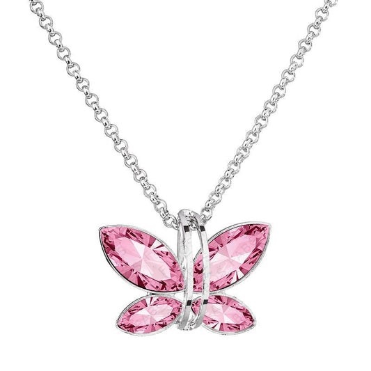 Χειροποίητο κολιέ πεταλούδα από κρύσταλλο swarovski (F1127) - charmy.gr