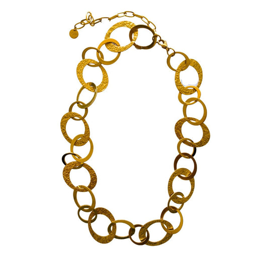 Αλυσίδα λαιμού 50 εκατοστά με μεγάλους κρίκους επιχρυσωμένη (N1452) - necklace - charmy.gr