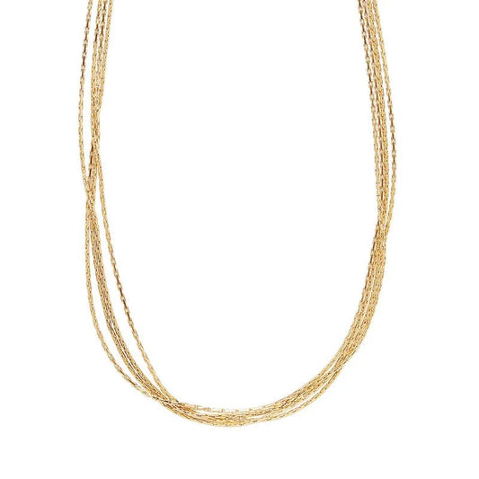 Αλυσίδα λαιμού ατσάλινη τετραπλή επιχρυσωμένη 18k (N1341) - necklace - charmy.gr