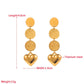 Γυναικεία ατσάλινα κρεμαστά σκουλαρίκια επιχρυσωμένα καρδιά μάκρος 4.5 εκ (E1202) - earrings - charmy.gr