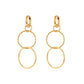 Ατσάλινα κρεμαστά σκουλαρίκια επιχρυσωμένα με κρίκους (E1134) - earrings - charmy.gr