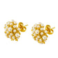Ατσάλινα σκουλαρίκια καρφωτά επιχρυσωμένα 18k με καλλιεργημένα μαργαριτάρια (E1359) - earrings - charmy.gr
