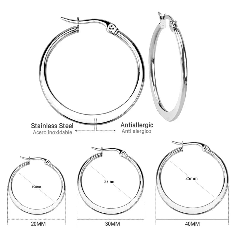 Γυναικεία ατσάλινα σκουλαρίκια κρίκοι 2.5 εκ (E1239) - earrings - charmy.gr