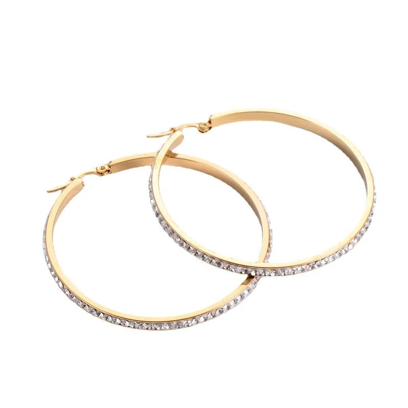Ατσάλινα σκουλαρίκια κρίκοι (E1149) - earrings - charmy.gr
