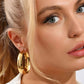 Γυναικεία ατσάλινα σκουλαρίκια κρίκοι επιχρυσωμένοι 18k διάμετρος 5 εκατοστά (E1215) - earrings - charmy.gr