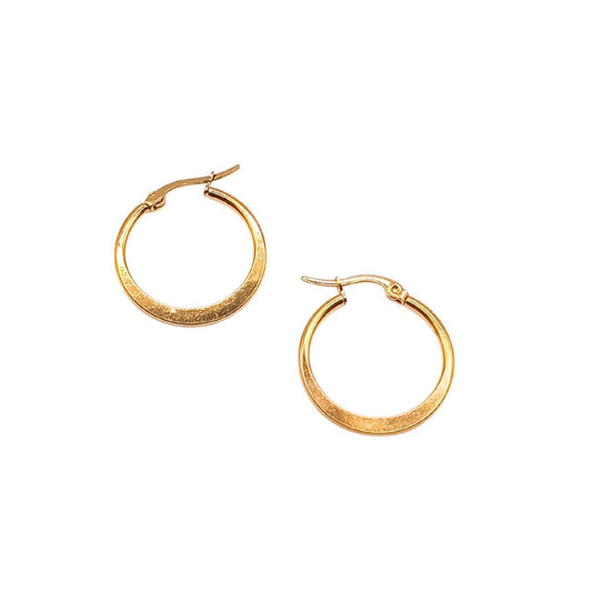 Ατσάλινα σκουλαρίκια κρίκοι επιχρυσωμένοι 3 εκ (E1235) - earrings - charmy.gr