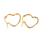 Ατσάλινα σκουλαρίκια κρίκοι καρδιά 5 εκ (E1250) - earrings - charmy.gr