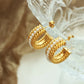 Γυναικεία ατσάλινα σκουλαρίκια κρίκοι μάκρος 2.3 εκατοστά με μικρές πέρλες επιχρυσωμένοι 18k (E1333) - earrings - charmy.gr