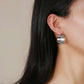 Γυναικεία ατσάλινα σκουλαρίκια κρίκοι μάκρος 2.5 εκατοστά χοντροί χρώμα ασημί (E1322) - earrings - charmy.gr