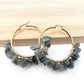 Γυναικεία ατσάλινα σκουλαρίκια κρίκοι με κρεμαστά κρύσταλλα (E1138) - earrings  - charmy.gr